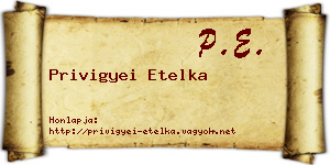 Privigyei Etelka névjegykártya